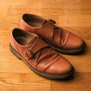 A.P.C. Monk Strap Leather Shoes Tan Brown 41 EU 8 US‎ Made in Portugal Menswear